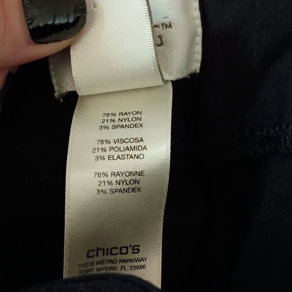 Chico's SO Slimming Black Pull-on Dress Pants Size 0 Short - Picture 5 of 8